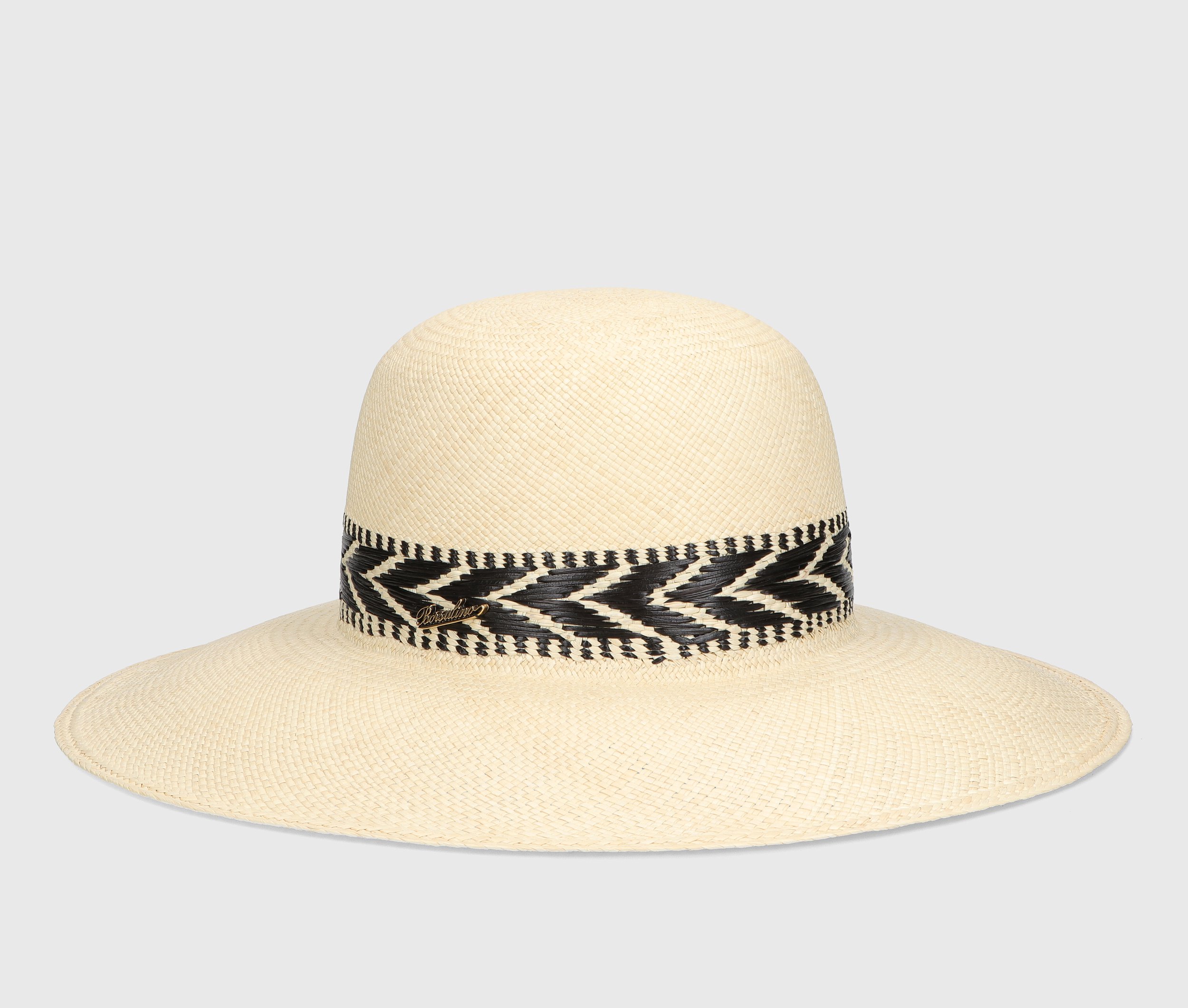Violet Panama Quito and chevron woven hat 0