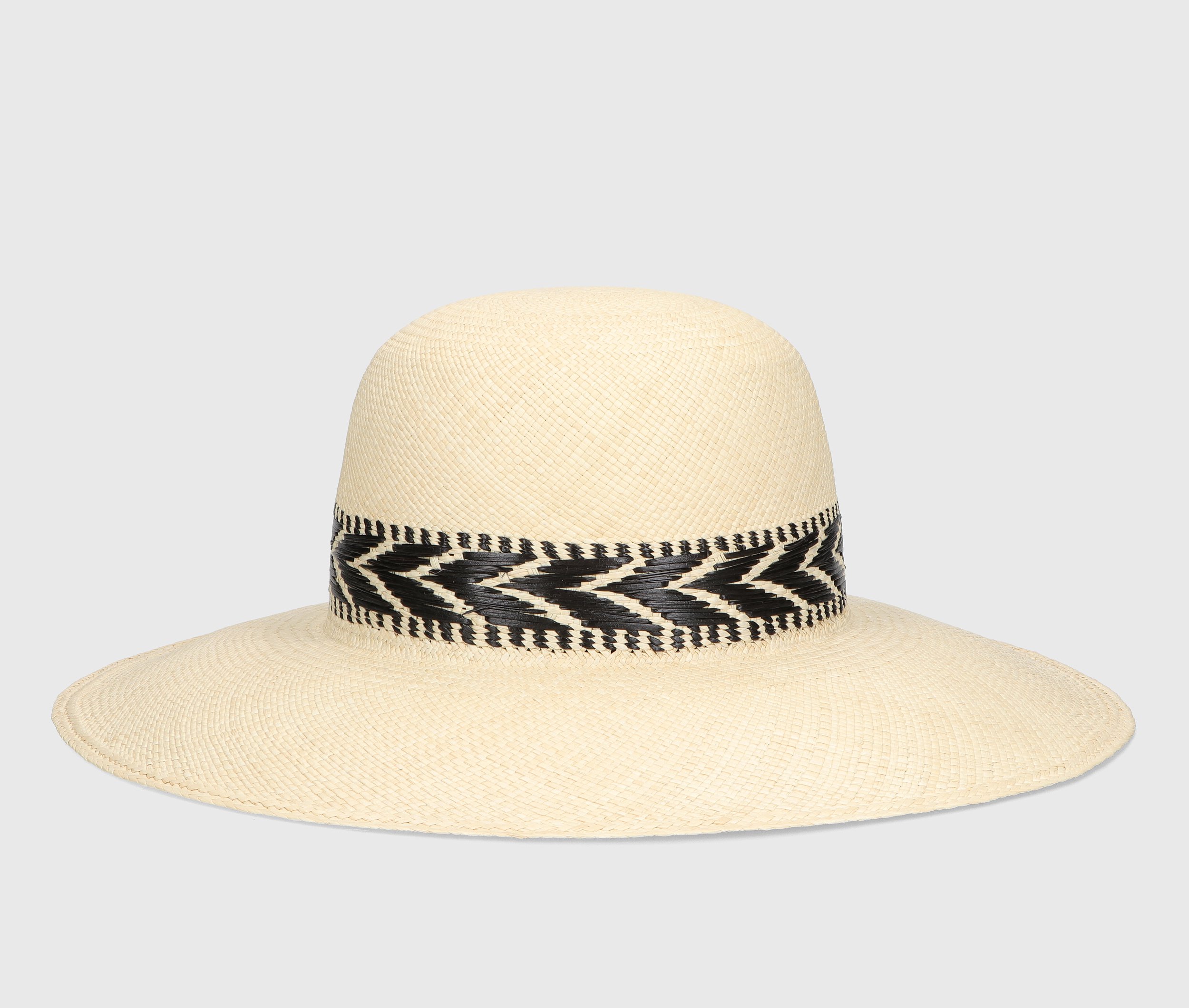 Violet Panama Quito and chevron woven hat 2