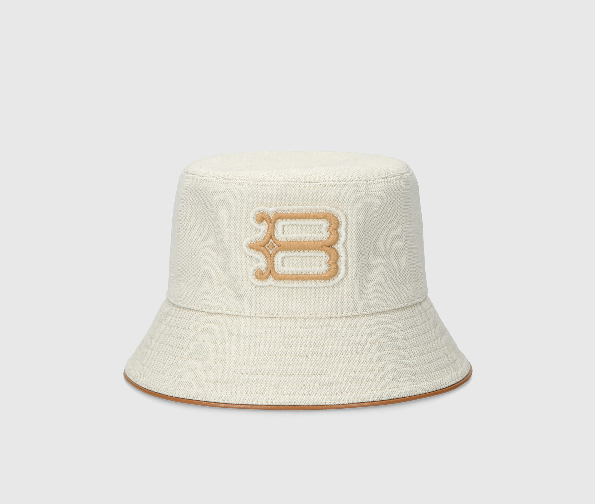 Bucket with a leather-trimmed visor - Unisex | Borsalino Official